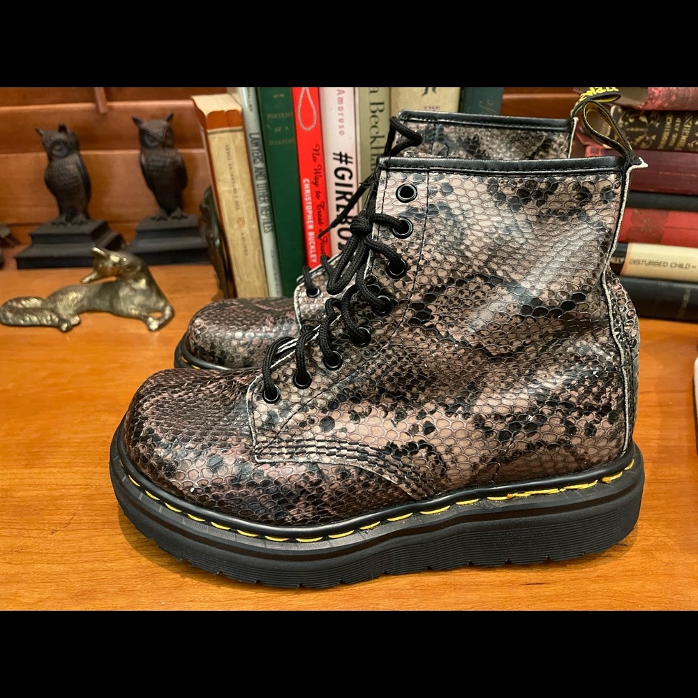 Vintage y2k dr martens snakeskin platform boots Rare